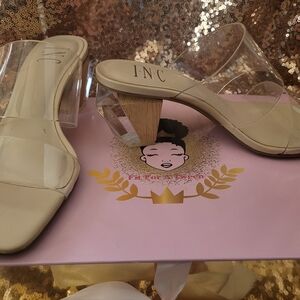 INC International Concepts Cream and Tan Heels